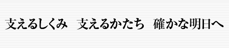 支えるしくみ　支えるかたち　確かな明日へ